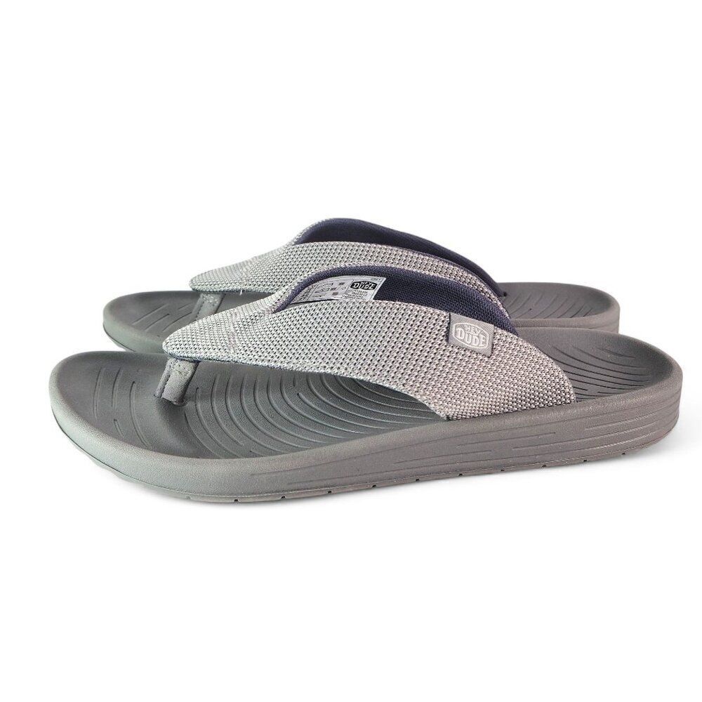Hey Dude Milo Slip-on Thong Sandals Grey 40125-030 Men's 9 Women's 11 - Picture 2 of 10